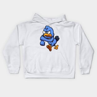 Mad Blue Bird Ready To Take On A Fight Kids Hoodie